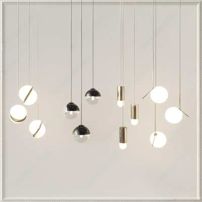 现代吊灯组合3D模型下载